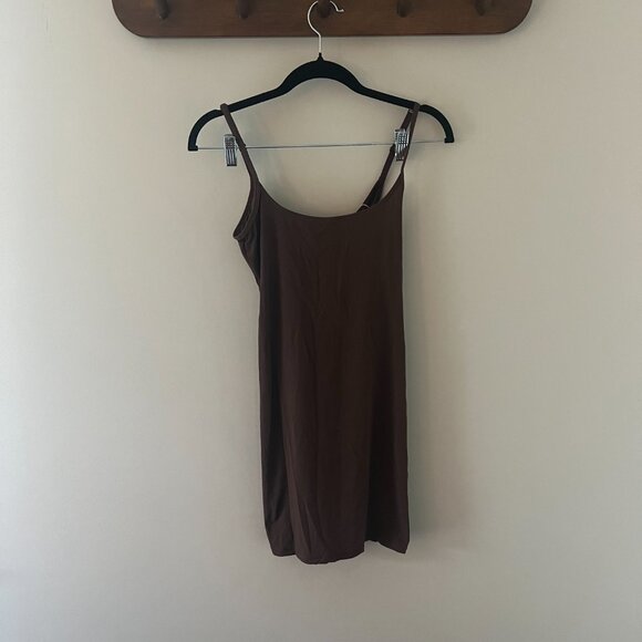 SKIMS NWT Fits Everybody Slip Dress in Cocoa Brown Size Small - Picture 2 of 4